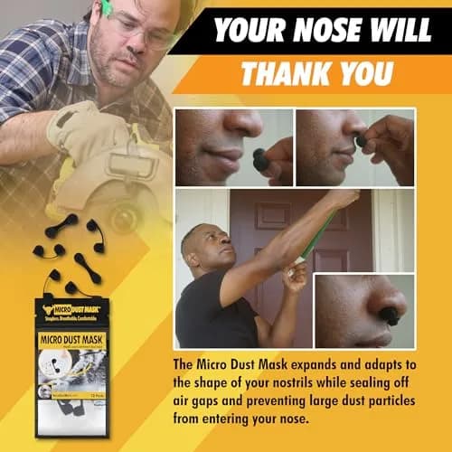 MICRO DUST MASK Black 10 Pack Respirator | Non-NIOSH Approved Nasal Filter for Minor Dust thumbnail 6