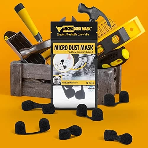 MICRO DUST MASK Black 10 Pack Respirator | Non-NIOSH Approved Nasal Filter for Minor Dust thumbnail 7