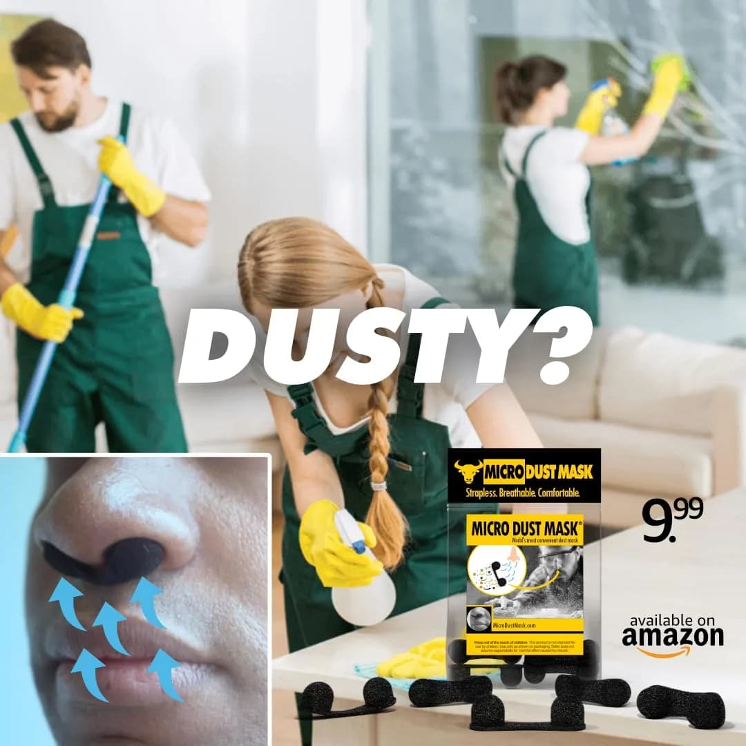 MICRO DUST MASK Black 10 Pack Respirator | Non-NIOSH Approved Nasal Filter for Minor Dust - view 9
