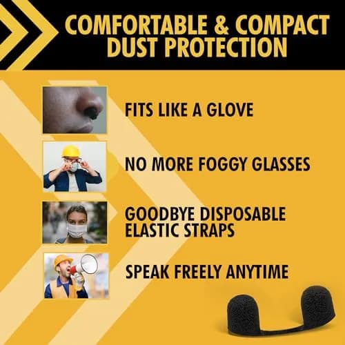 MICRO DUST MASK Black 10 Pack Respirator | Non-NIOSH Approved Nasal Filter for Minor Dust thumbnail 2
