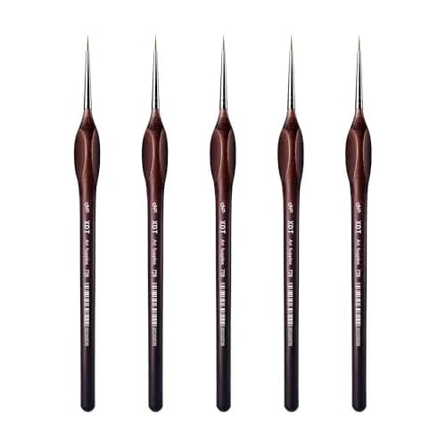 XDT Art Supplies Micro Detail Paint Brush Set 5 Piece #00000 | Fine Detailing for Acrylic, Watercolor & Oil thumbnail 1