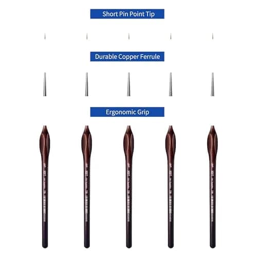 XDT Art Supplies Micro Detail Paint Brush Set 5 Piece #00000 | Fine Detailing for Acrylic, Watercolor & Oil thumbnail 3