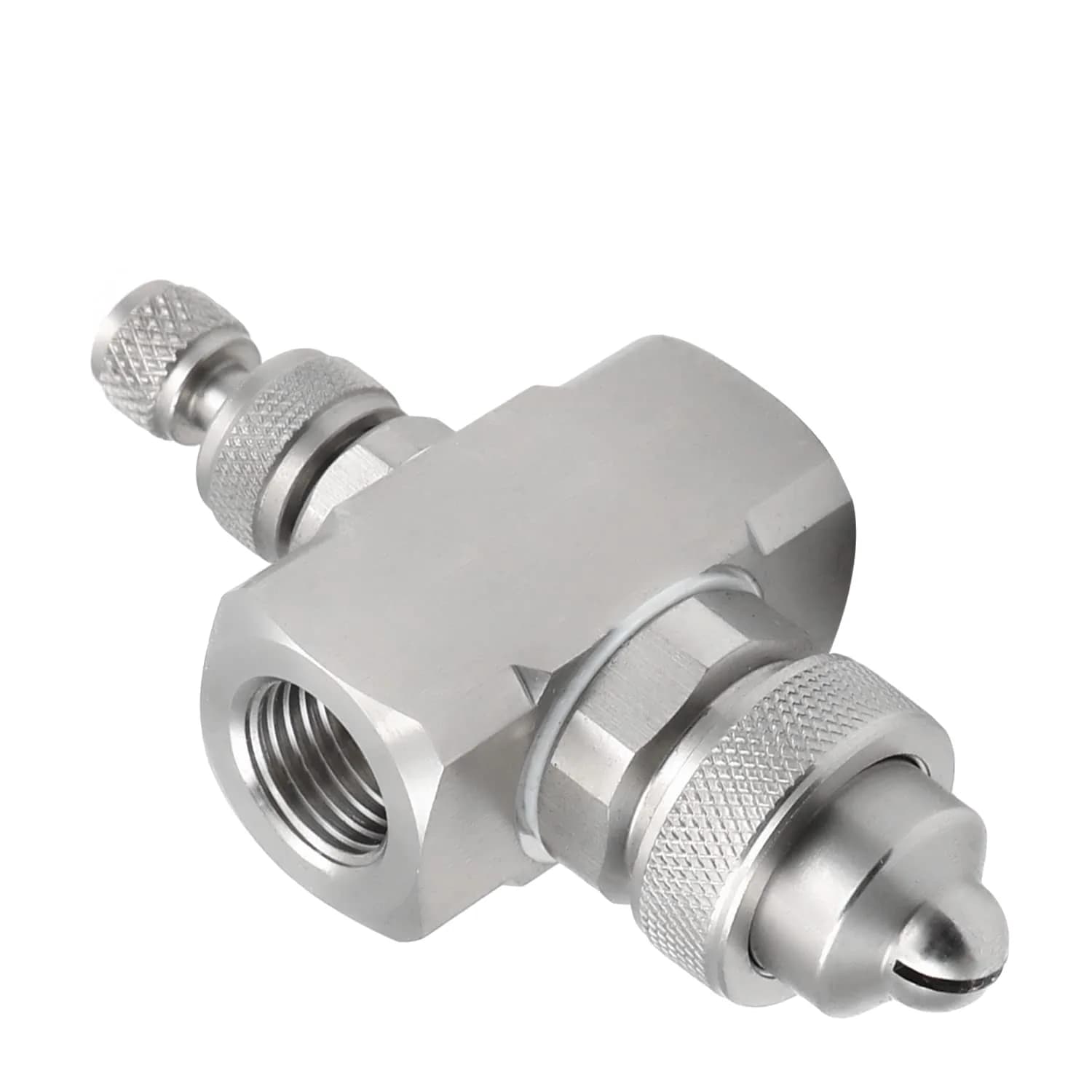 MroMax 1/4BSPT Female Thread Air Atomizing Nozzle 80 Degree Siphon Fan-Shape Spray Tip | Stainless Steel - main product image