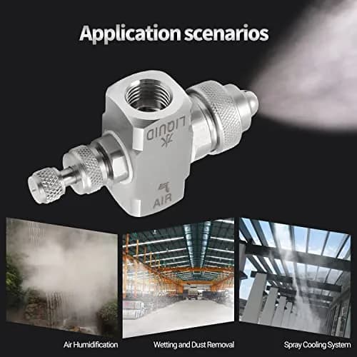 MroMax 1/4BSPT Female Thread Air Atomizing Nozzle 80 Degree Siphon Fan-Shape Spray Tip | Stainless Steel thumbnail 6