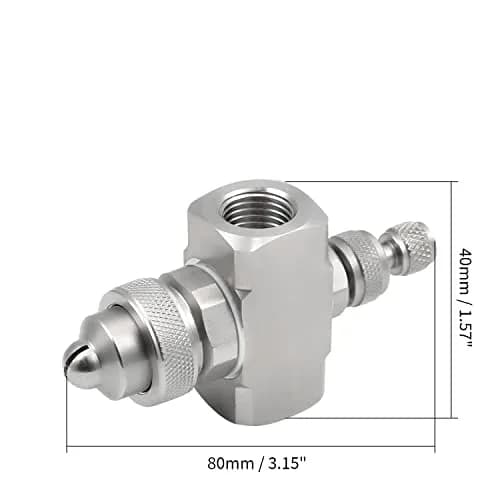 MroMax 1/4BSPT Female Thread Air Atomizing Nozzle 80 Degree Siphon Fan-Shape Spray Tip | Stainless Steel thumbnail 2