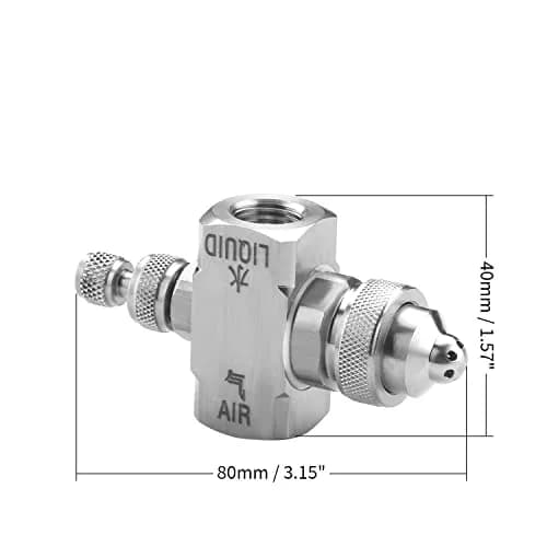 MroMax 1/4" BSP Female Thread Air Atomizing Mist Nozzle 70 Degree Round Spray | Stainless Steel thumbnail 2