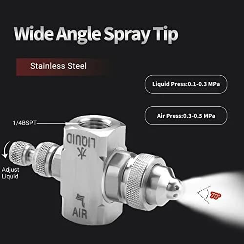 MroMax 1/4" BSP Female Thread Air Atomizing Mist Nozzle 70 Degree Round Spray | Stainless Steel thumbnail 3