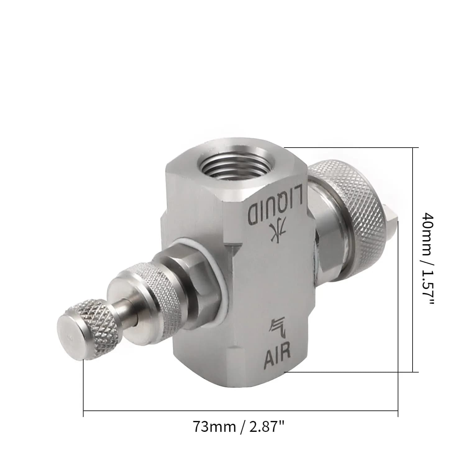 MroMax 1/4BSP 80 Degree Mix Type Tip Air Atomizing Mist Nozzle, 304 Stainless Steel - view 2