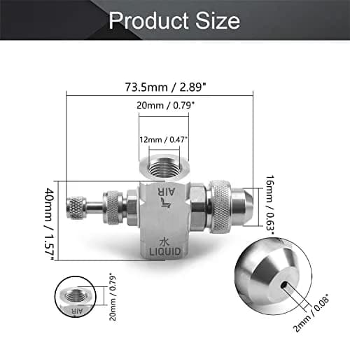 MroMax Air Atomizing Nozzle 1/4 BSPT Female Thread 30 Degree Solid Cone | Precision Misting Spray Tip thumbnail 2