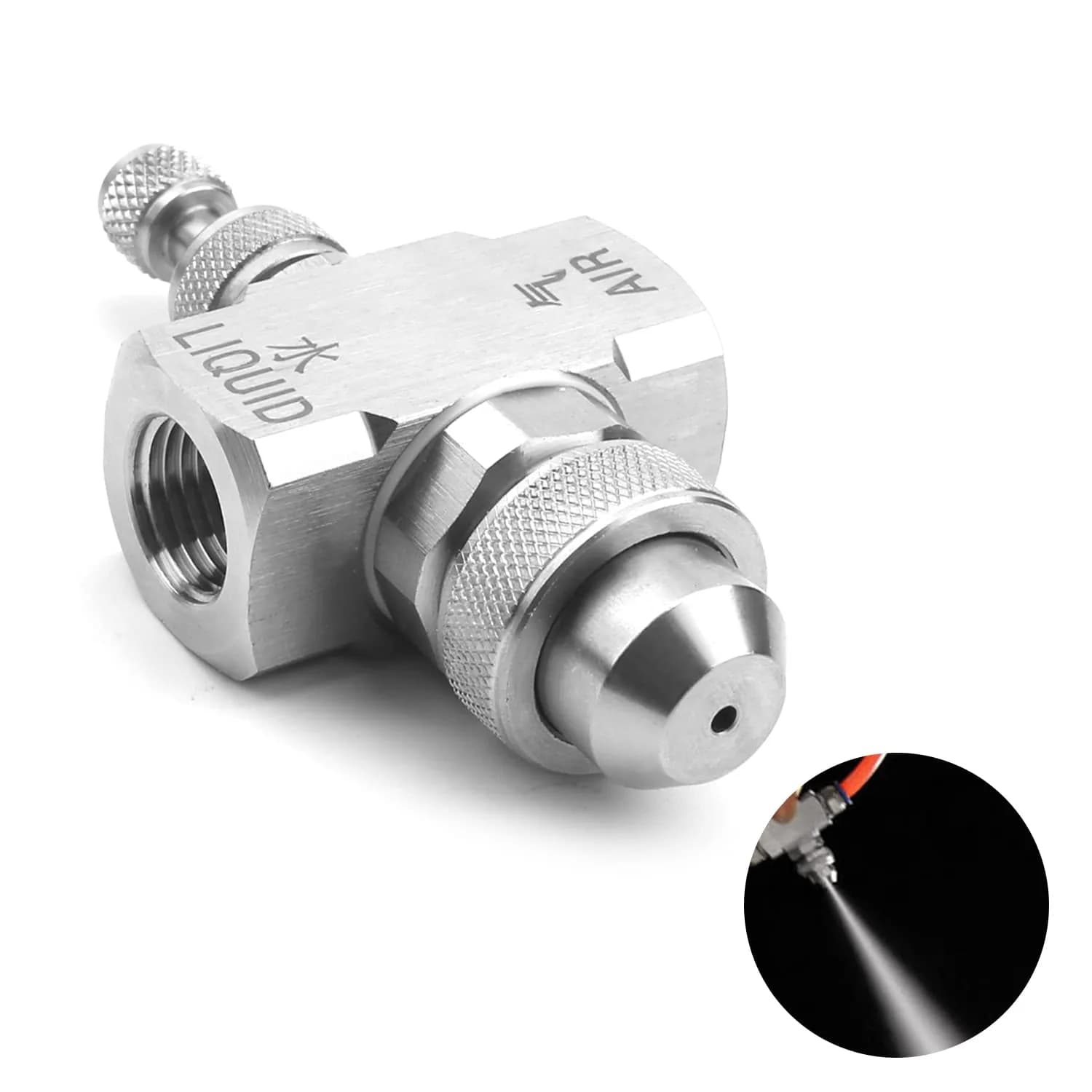 MroMax Pressure Conetip 1/4" BSP Female Thread Air Atomizing Mist Nozzle with 130 Degree Round Spray - main product image