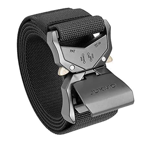 JUKMO Tactical Belt with Quick Release Buckle 3.8 cm (1.5") | Heavy Duty Nylon Web Work Belt for Men thumbnail 1