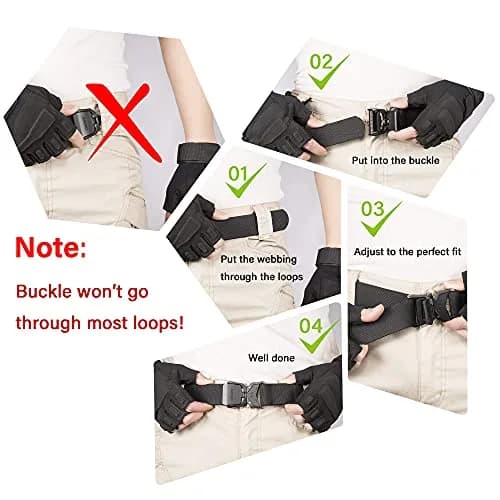 JUKMO Tactical Belt with Quick Release Buckle 3.8 cm (1.5") | Heavy Duty Nylon Web Work Belt for Men thumbnail 8