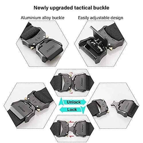 JUKMO Tactical Belt with Quick Release Buckle 3.8 cm (1.5") | Heavy Duty Nylon Web Work Belt for Men thumbnail 2