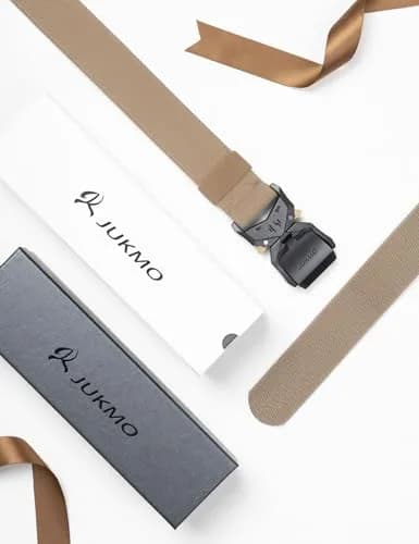 JUKMO Tactical Belt Coyote 3.8cm (1.5") | Heavy Duty Aluminum Alloy Buckle & Stretch Nylon Strap thumbnail 6