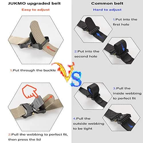 JUKMO Tactical Belt Coyote 3.8cm (1.5") | Heavy Duty Aluminum Alloy Buckle & Stretch Nylon Strap thumbnail 3