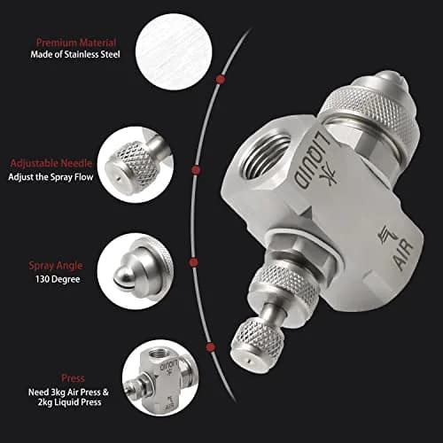 MroMax 1/4BSP Female Thread Air Atomizing Mist Nozzle 304 Stainless Steel | 130 Degree Round Spray thumbnail 5