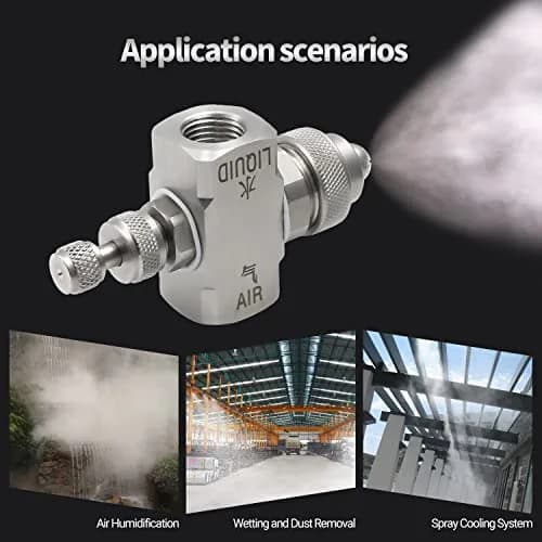 MroMax 1/4BSP Female Thread Air Atomizing Mist Nozzle 304 Stainless Steel | 130 Degree Round Spray thumbnail 6