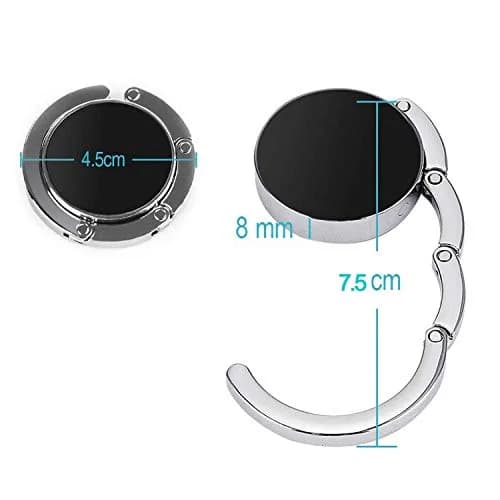 Bosketo Foldable Purse Hook Womens Bag Table Hanger Collection Desk Hooks for Purse (White+Black Marble Hook) | Portable & Anti-slip thumbnail 3