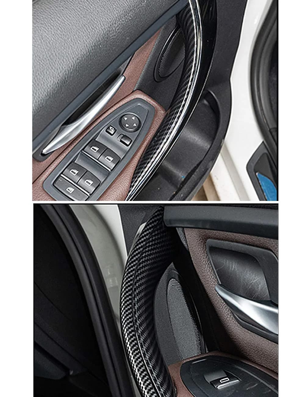 Jaronx Carbon Fiber 2-Piece Left & Right Front Door Handle Covers for BMW 3 & 4 Series - view 3