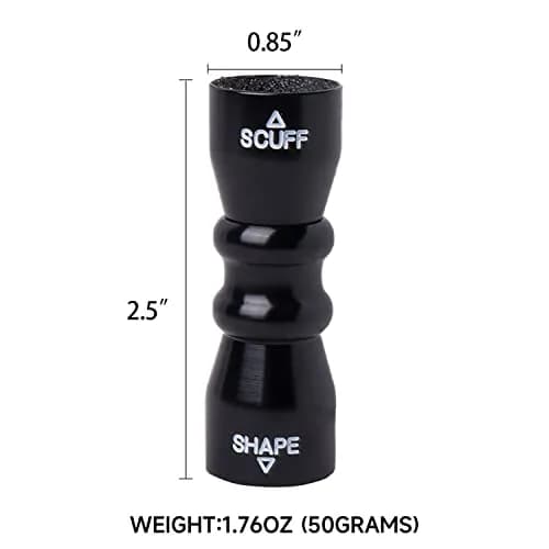 GSE 3-in-1 Pool Cue Tip Tool, Scuffer/Shaper/Aerator, Black | Compact Aluminum Cue Tip Repair thumbnail 5