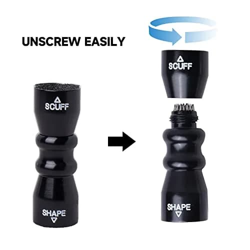 GSE 3-in-1 Pool Cue Tip Tool, Scuffer/Shaper/Aerator, Black | Compact Aluminum Cue Tip Repair thumbnail 3