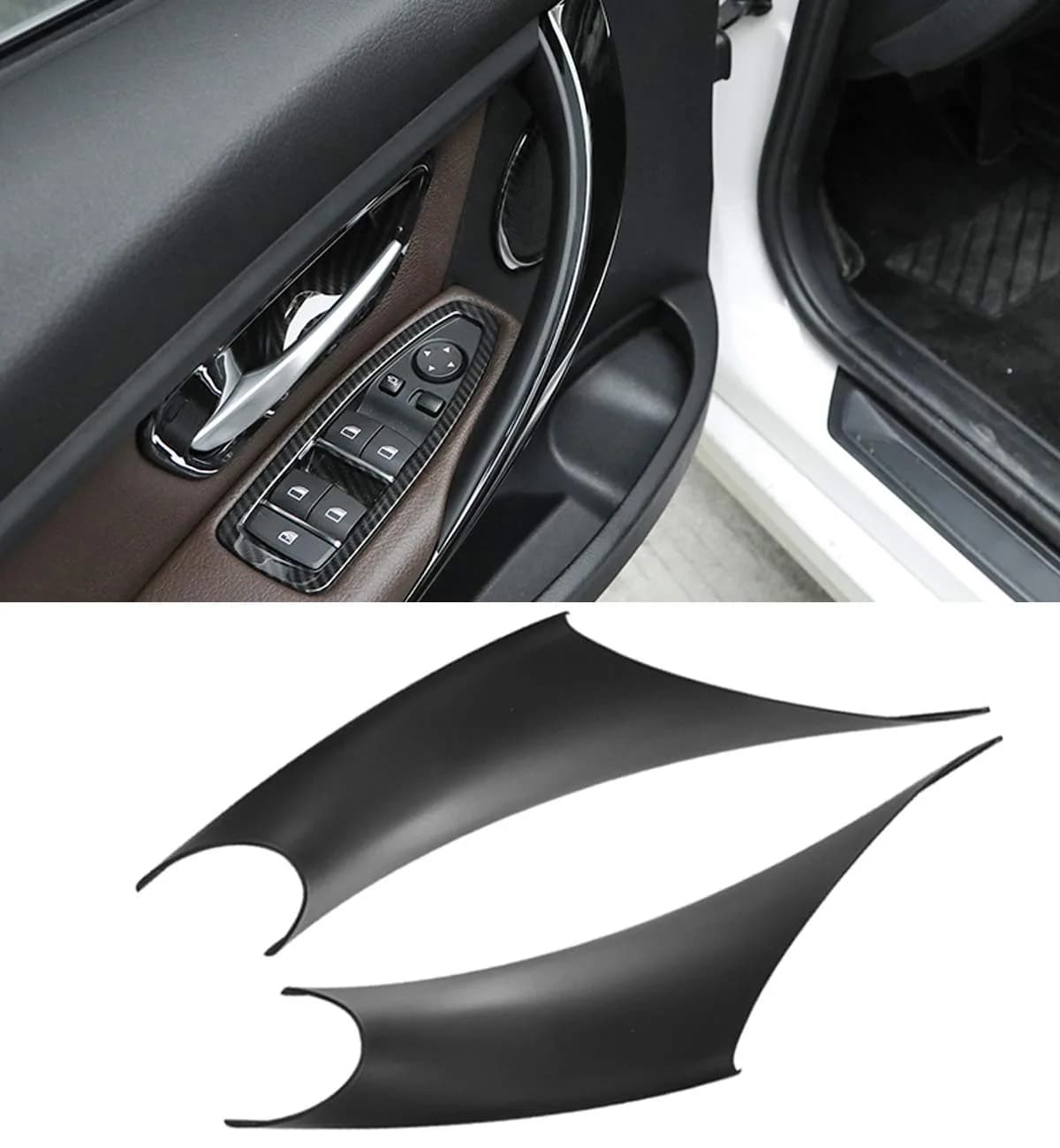 Jaronx Black 2 Piece Left & Right Front Door Handle Covers for BMW 3 Series & 4 Series - main product image