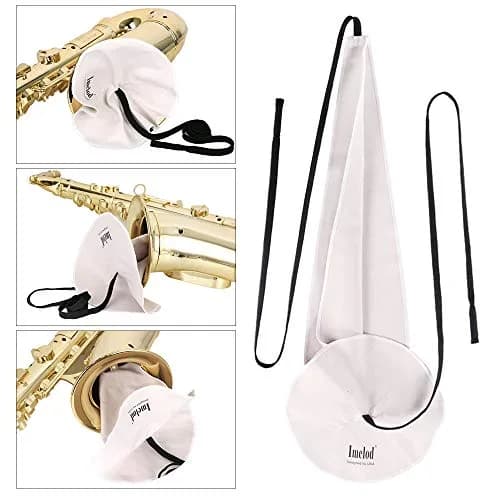 Imelod Saxophone Cleaning Kit with Case for Alto Tenor Clarinet Flute | 4pcs Cloth, Mouthpiece Brush, Dark Gray thumbnail 5