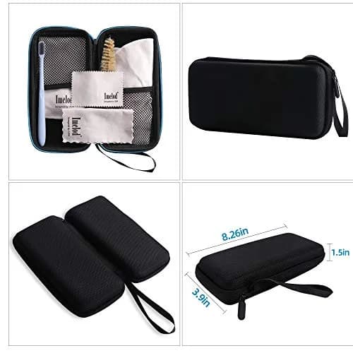 Imelod Saxophone Cleaning Kit with Case for Alto Tenor Clarinet Flute | 4pcs Cloth, Mouthpiece Brush, Dark Gray thumbnail 2