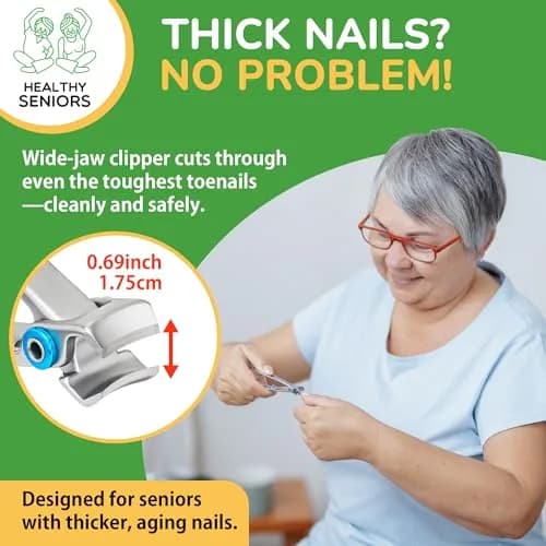 Healthy Seniors 360° Swivel Clipper Set for Diabetics and Weak Hands | Pain-Free Nail Care (70-120 chars) thumbnail 4