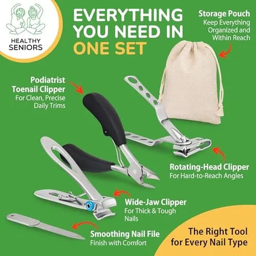 Healthy Seniors 360° Swivel Clipper Set for Diabetics and Weak Hands | Pain-Free Nail Care (70-120 chars) thumbnail 5