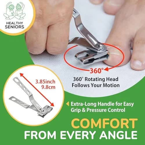 Healthy Seniors 360° Swivel Clipper Set for Diabetics and Weak Hands | Pain-Free Nail Care (70-120 chars) thumbnail 3