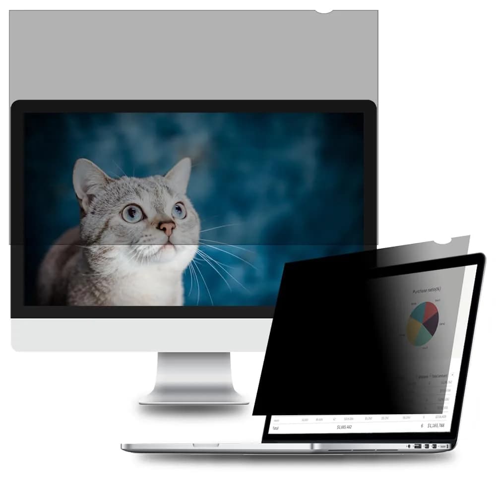WELINC 24" 16:9 Privacy Screen Filter Anti-Glare Blue Light Protect | Frameless, Lightweight — 24 inch Widescreen (16:9)
