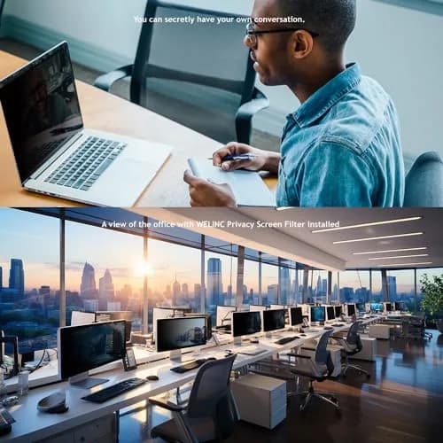 WELINC 24 Inch - 16:9 Aspect Ratio - Computer Privacy Screen Filter for Widescreen Monitor - Anti-Glare - Anti-Scratch Protector Film - Protects Your Eyes from Harmful Glare and Blue Light | 24 inch Widescreen (16:9) thumbnail 6