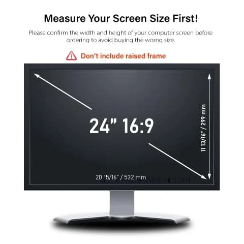 WELINC 24 Inch - 16:9 Aspect Ratio - Computer Privacy Screen Filter for Widescreen Monitor - Anti-Glare - Anti-Scratch Protector Film - Protects Your Eyes from Harmful Glare and Blue Light | 24 inch Widescreen (16:9) thumbnail 4