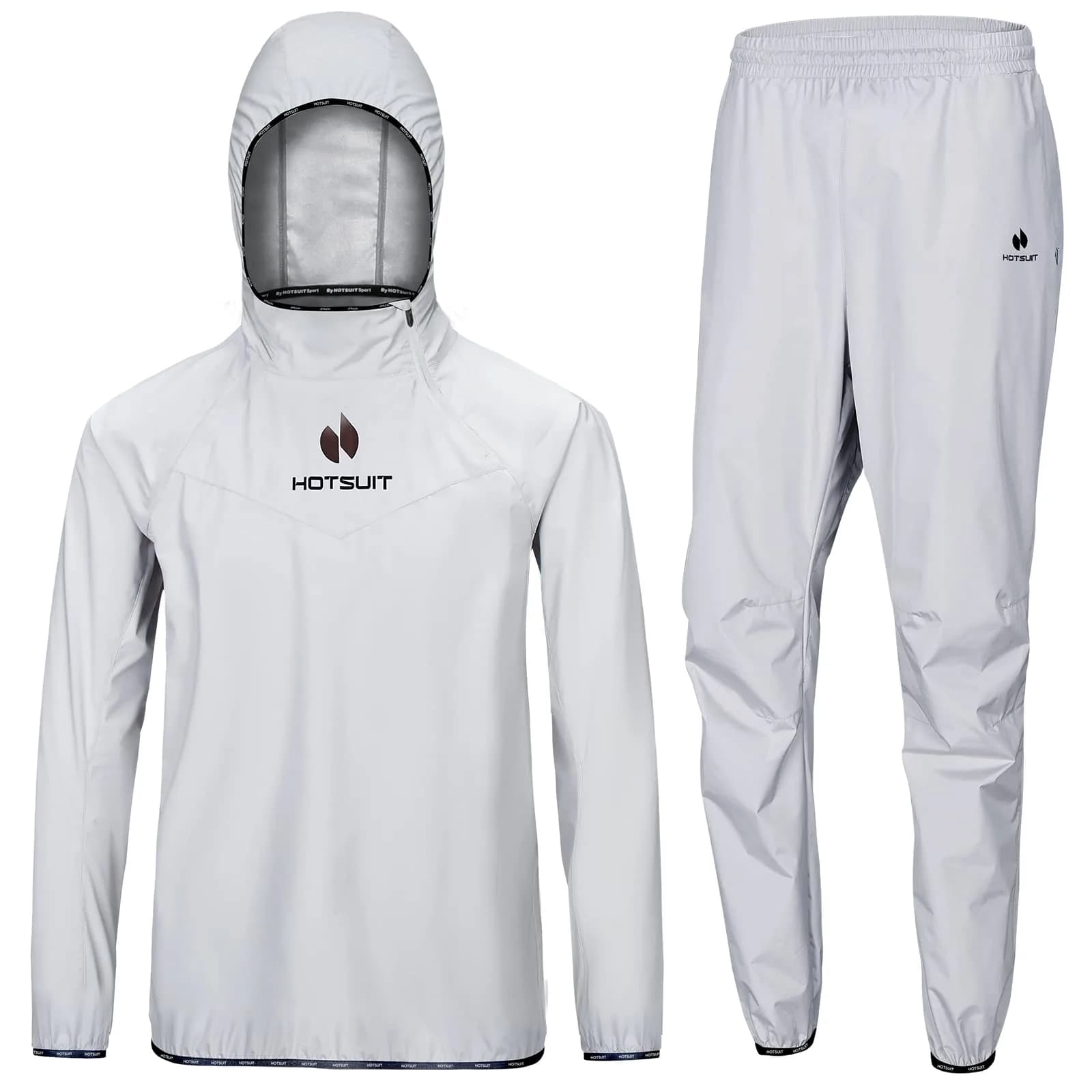 HOTSUIT Men's Sauna Suit - A. Light Gray Jacket & Pants, 4X-Large for Weight Loss & Gym Workouts - main product image