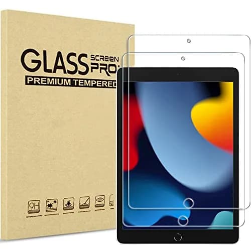 ProCase 2 Pack Screen Protector for iPad 10.2 Inch (9th/8th/7th Gen) - 25mm (0.98 Inch) | 9H Hardness Tempered Glass, Ultra Clear, Scratch Resistant, Bubble Free Install thumbnail 1