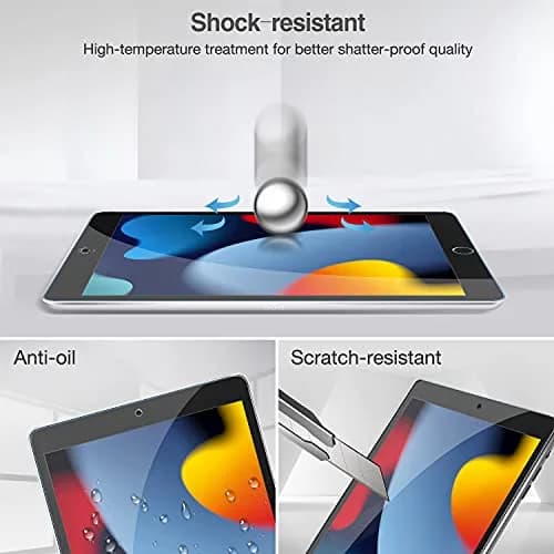 ProCase 2 Pack Screen Protector for iPad 10.2 Inch (9th/8th/7th Gen) - 25mm (0.98 Inch) | 9H Hardness Tempered Glass, Ultra Clear, Scratch Resistant, Bubble Free Install thumbnail 6