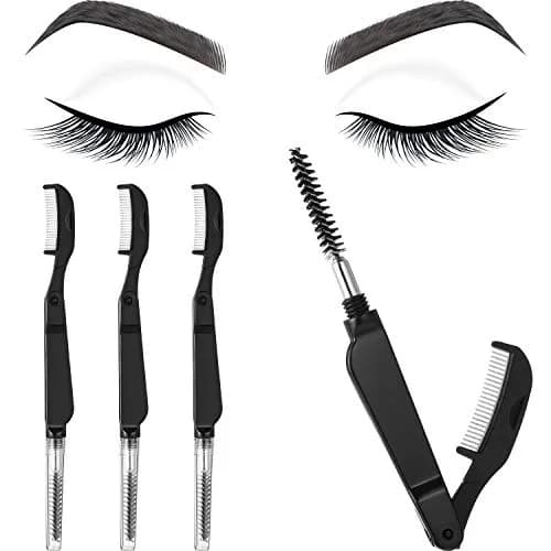 Boao 4 Pcs Eyelash Separator Tool Kit Foldable Eyelash and Eyebrow Combs | Stainless Steel & Plastic, Compact & Travel-Friendly thumbnail 1