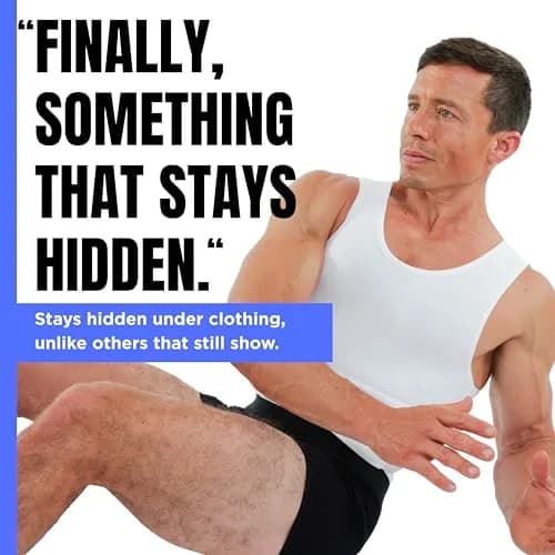Esteem Apparel Max Gynecomastia Compression Shirt for Men (White, Large) | Slimming Chest & Abs Support thumbnail 6