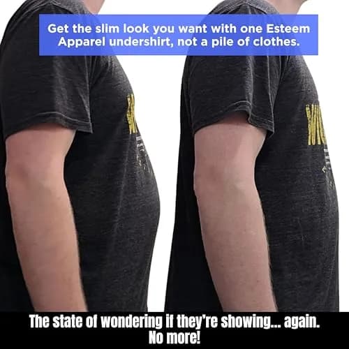 Esteem Apparel Max Gynecomastia Compression Shirt for Men (White, Large) | Slimming Chest & Abs Support thumbnail 8