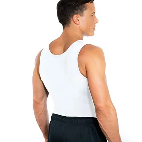 Esteem Apparel Max Gynecomastia Compression Shirt for Men (White, Large) | Slimming Chest & Abs Support thumbnail 3