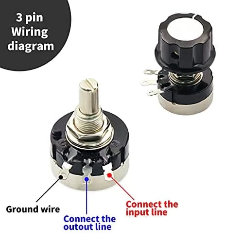 CenryKay RV24YN20S B102 1K Rotary Potentiometer with Knobs & Dials, 6mm Shaft, 20mm Length, 2-Pack | Precise Control for Audio & Circuits thumbnail 4