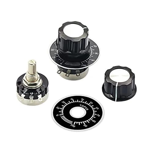 CenryKay RV24YN20S B102 1K Rotary Potentiometer with Knobs & Dials, 6mm Shaft, 20mm Length, 2-Pack | Precise Control for Audio & Circuits thumbnail 8