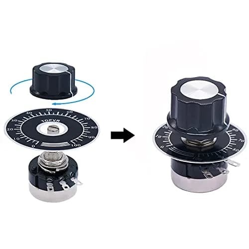CenryKay RV24YN20S B102 1K Rotary Potentiometer with Knobs & Dials, 6mm Shaft, 20mm Length, 2-Pack | Precise Control for Audio & Circuits thumbnail 3