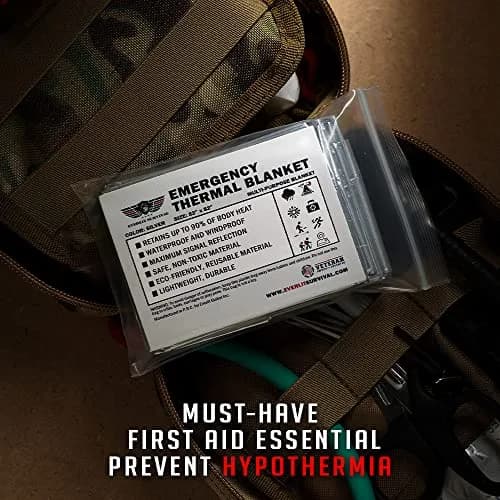 EVERLIT Survival Emergency Mylar Thermal Blankets 4 Pack Silver | Retains 90% Body Heat thumbnail 5