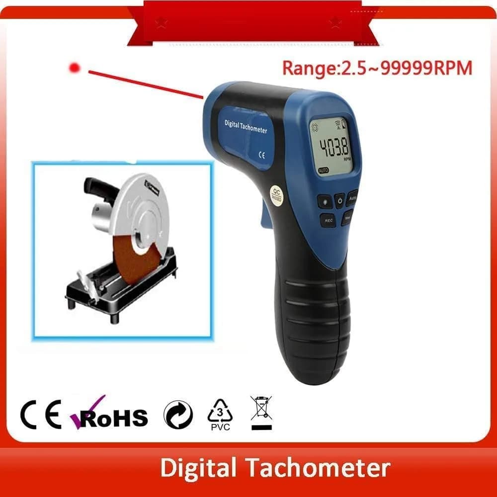 Thsinde Handheld Digital Laser Tachometer Non-Contact RPM Meter 156 g (4.94 oz) | Measures Speed from 2.5-99999 RPM - view 3
