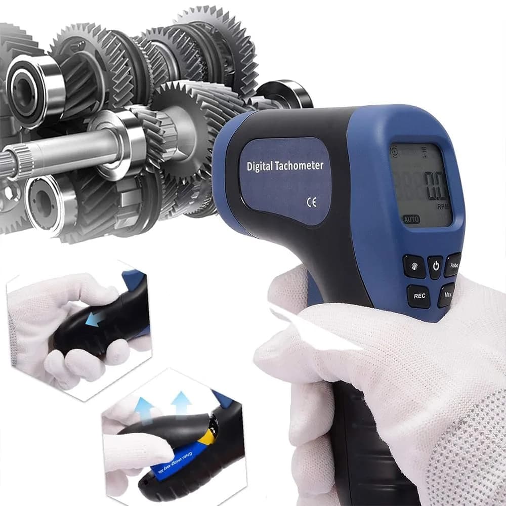Thsinde Handheld Digital Laser Tachometer Non-Contact RPM Meter 156 g (4.94 oz) | Measures Speed from 2.5-99999 RPM - view 4
