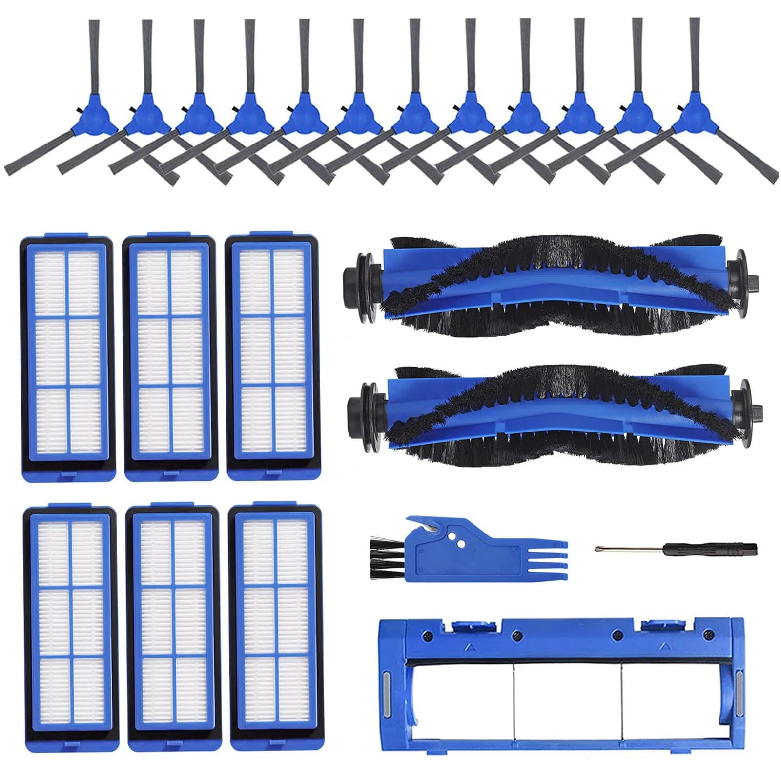 LesinaVac Replacement Parts for Eufy RoboVac 11S Max, 15C Max, 30C Max, 35C Max, 15T Max, 39 Max, G10, G20, G30 Edge, Verge, Hybrid Vacuum Cleaner (2+6+1+12 Pack) - main product image