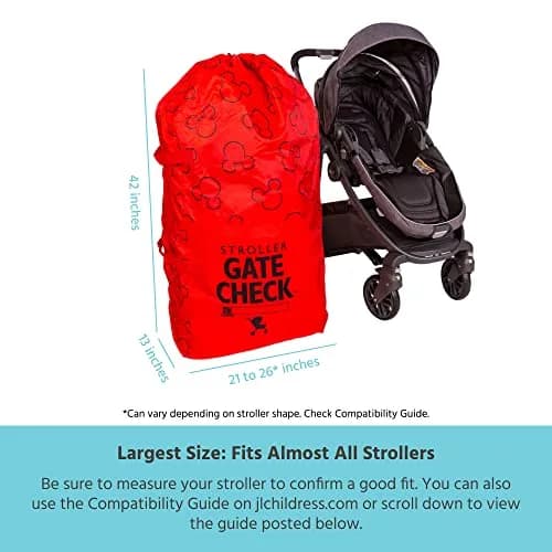 J.L. Childress Disney Baby Gate Check Travel Bag for Standard & Double Strollers | Disney Mickey Mouse Red thumbnail 5