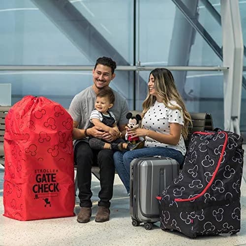 J.L. Childress Disney Baby Gate Check Travel Bag for Standard & Double Strollers | Disney Mickey Mouse Red thumbnail 6